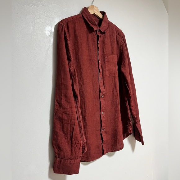 Todd Snyder Rust Red Linen Shirt – Size M - Picture 5 of 9